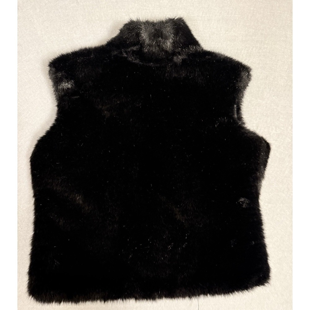 Cejon Faux Fur Sleeveless Black Vest Women Size M Made in U.S.A - Picture 3 of 6